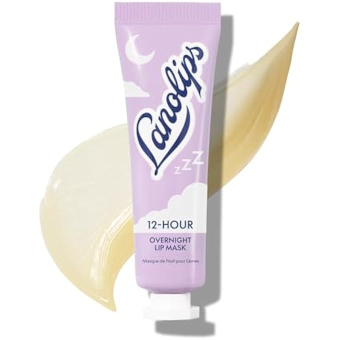 Lanolips 12 HOUR OVERNIGHT LIP MASK - RICH LIP MOISTURIZER WITH HYALURONIC ACID, VITAMIN C & CERAMIDES - RESTORE, SOFTEN & REPLENISH LIPS WHILE YOU SLEEP - CRUELTY-FREE LIP CARE (0.52 OZ / 15 G) - Image 1